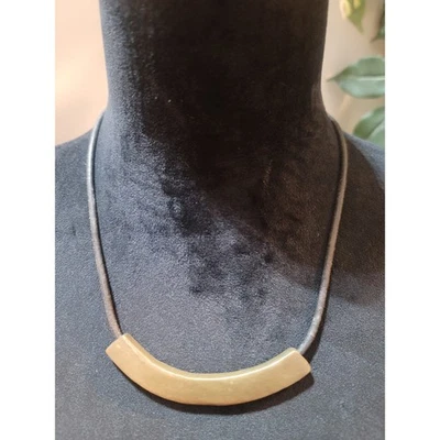 Collar colgante de barra de latón para mujer con cordón de cuero con cierre de gancho joyería Foto 1 de 4