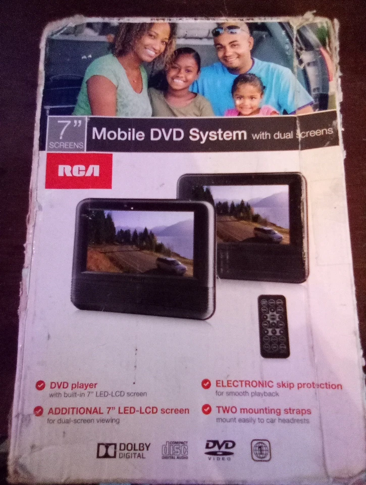 Мобильная DVD-система RCA 7 дюймов с двумя экранами портативная автомобильная система без шнуров  - Изображение 1 из 1