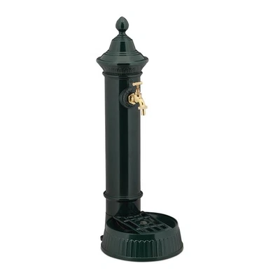 Standbrunnen Wasserzapfsäule Gartenbrunnen mit Wasserhahn dunkelgrün 3 kg - Bild 1 von 4