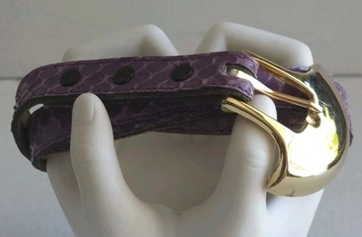 Womens Belt Vintage Purple Apple ACC Of NY Genuine Snakeskin Leather SZ Large - Image 1 of 4