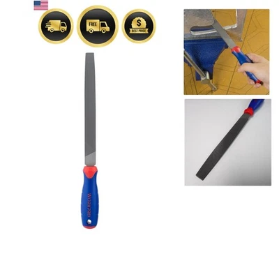 Flat File 10 Inch Steel Tool Sharpener Deburring File with Anti-Slip Grip - Image 1 of 4