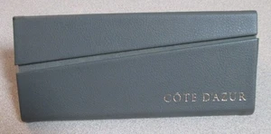 COTE D’AZUR Dreieckig Magnetisch Grau Leder Hart Brillenetui Neu - Bild 1 von 4