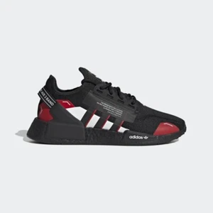 Mens Adidas NMD R1 V2 Trainers ID4319 Black/White/Red Size UK 6.5_12.5 EU 40_48 - Picture 1 of 8