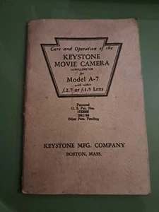 Keystone Movie Camera 16mm Manuale Cura E Funzionamento Modello A-7 Ottima... - Foto 1 di 11
