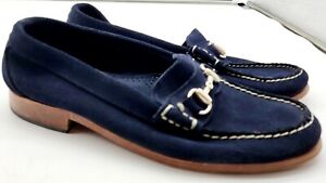 Allen Edmonds Concord Ave Blue Suede Bit Loafer Shoes Men's Size 11.5ee