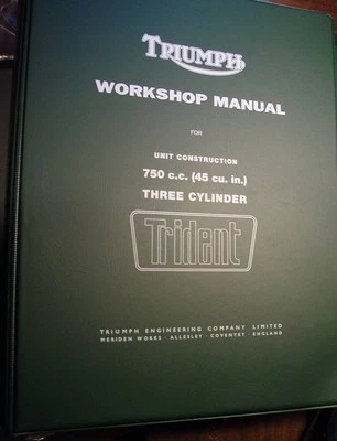 Triumph T150 1969-74, fabricante de equipos originales, envoltura marrón de fábrica, carpeta de tienda con suplementos Foto 1 de 4