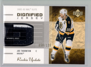 2002-03 Upper Deck Rookie Update Jerseys Gold #DJT Joe Thornton RC /125 **ding