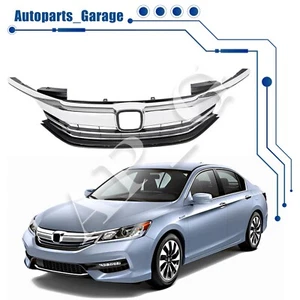 Front Bumper Grille Upper Grill Chrome For 2016 2017 Honda Accord Sedan 4DR - Picture 1 of 14