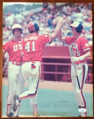 Mark McGwire Will Clark Corey Snyder JSA Signed 11x14 Olympics Photo Autograph - Image 1 of 2