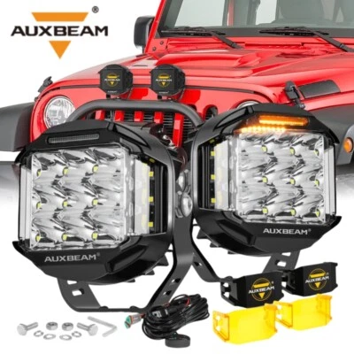2x AUXBEAM 5" LED Pods Luces de Conducción LED con DRL + Cubierta Negra y Ámbar para Jeep Foto 1 de 4