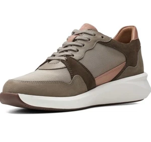 Clarks Ladies Unstructured Trainer Un Rio Run Sage Combi Leather Uk 6.5 / 40 - Picture 1 of 8