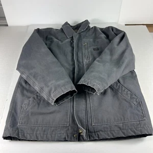 Walls Canvas Chore Jacket Extra Large Grey Faded Sherpa Lined Full Zip Work Wear - Picture 1 of 13