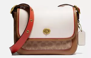 Bandolera Coach Rambler Signature de lona en beige laminado multi dorado - Imagen 1 de 7