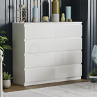 Modern White Chest of Drawers Bedroom Furniture Storage Bedside 2 to 8 Drawers