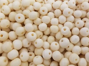 50 pcs Round 10mm 3/8" Small Vintage Genuine Natural Bone Craft Jewelry Beads - Picture 1 of 2