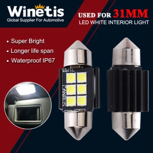 WINETIS Super 6000K LED Dome Lights Bulbs 31MM DE3175 6428 DE3021 DE3023 White - Picture 1 of 7