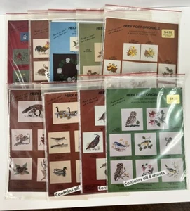 Heidi Poet Originals Charted Cross Stitch & Needle Point Patterns Lot Of 9 - Picture 1 of 9