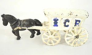 Vintage Gusseisen Pferdezug Eiskutsche - Bild 1 von 7