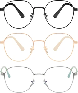 3PCS Fashion round Reading Glasses for Men&Women, Super Light anti Blue Light Re - Picture 1 of 7