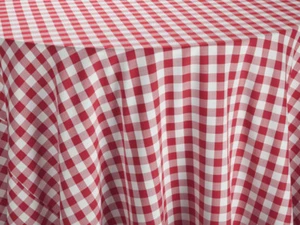 10 ClothRed & White Spun Poly Royal Crest Linen Tablecloth Square Size 42" X 42" - Picture 1 of 2