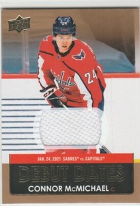 2021-22 Upper Deck Series 1 Debut Dates Connor McMichael Jersey