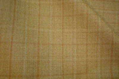4 yds English WOOL Fabric Luxury Suiting 9 oz Super 100s Toffee Plaid 144" BTP - Image 1 of 4