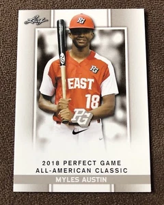 Myles Austin 2018 Perfect Game All American Leaf Card Baseball RC PGAA - Picture 1 of 1