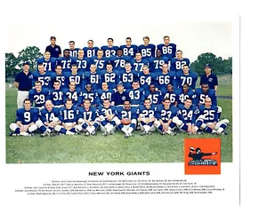 1962 TANG NEW YORK GIANTS 8X10 TEAM PHOTO TITTLE GIFFORD  FOOTBALL NFL  - Picture 1 of 1