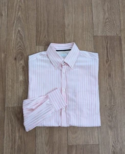 Camisa Brunello Cucinelli Para Hombre Calce Básico Rayas Algodón Italia Talla L - Imagen 1 de 12