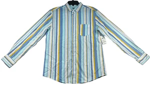Club Room Button Down Shirt Mens size Small Blue White Striped Cotton New - Picture 1 of 7