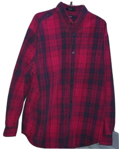 Nautica Men's Plaid Button Down Shirt Red Large Great Condition Please See Pics - Picture 1 of 17