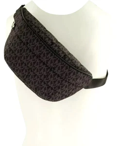 Michael Kors Belt Bag Sling Bag Puffy Logo-Print Black Authentic New NWT - Picture 1 of 6