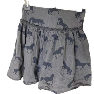Stella McCartney Kids Gray Horse Print Skirt Lightweight Cotton Size 10 Years - Picture 1 of 4