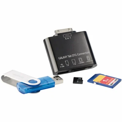 Callstel 5in1-Speicheradapter für Galaxy Tab (30Pin): USB, SD, microSD, MS, M2 - Bild 1 von 3