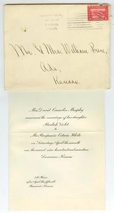 1917 Lawrence Kansas anuncio de boda Beulah Murphy a Benjamin White - Imagen 1 de 1