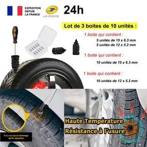 Réparation crevaison Pneu 30 unités facile rapide Auto Moto Vélo - Bild 1 von 10