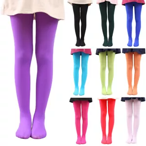 Kids Girls Child Soft Elastic Tights Pantyhose Solid Color Dance Pants Hosiery - Picture 1 of 18