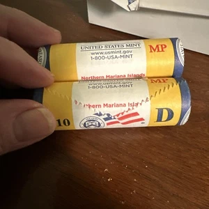 2009 P/D Northern Mariana Islands Quarter Rolls Us Mint Yellow Wrap Sealed - Picture 1 of 3