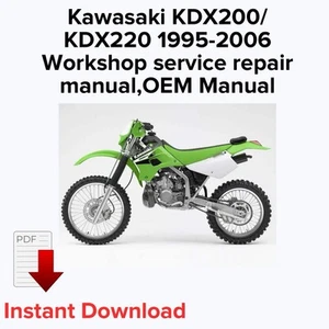Kawasaki KDX200/KDX220 1995-2006 Workshop service repair manual,OEM Manual - Picture 1 of 3
