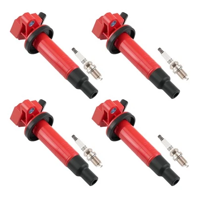 4 bobinas de encendido y bujías para Toyota Corolla/Prizm 1,8 L 2000-2002 Foto 1 de 4