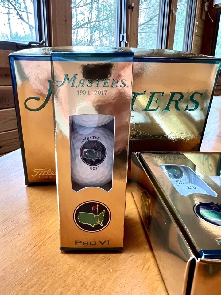 RARO! Bolas Titleist PROV1 2017 Berkmen's Place Masters Augusta National Logo Foto 1 de 4