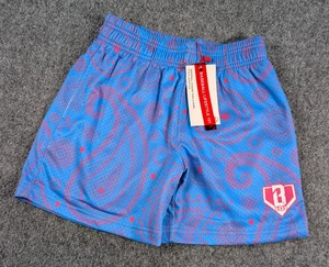 Baseball Lifestyle 101 Paisley Shorts Youth Small Blue/Pink NWT - Picture 1 of 8