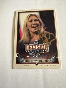Tarjeta de decisión Marjorie Taylor Greene autografiada 2024 con certificado de autenticidad artículo extremadamente raro - Imagen 1 de 4