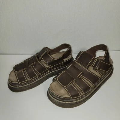 Vintage Y2K Faded Glory Chunky Platform Sandals Brown Leather Size 8.5 - Image 1 of 4