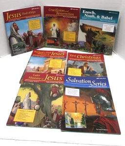 LOT of 7 A Beka Books Flash-a-Card Bible Stories JESUS Christmas Salvation Noah - Imagen 1 de 20