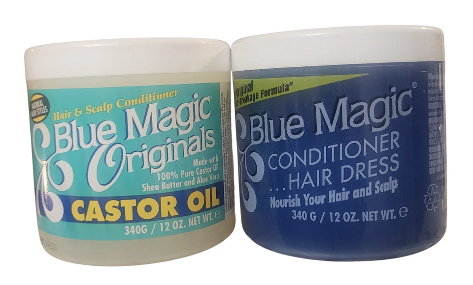 2PC Blue Magic Castor Oil & Anti-Breakage Hair  Scalp Grease 12 OZ each - Image 1 of 1
