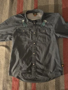 HOWLER BROS Gaucho Embroidered Jellyfish Western Pearl Snap XL Boys Shirt RARE - Picture 1 of 3