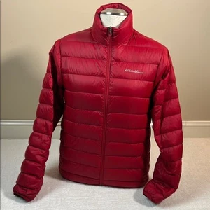 Eddie Bauer Down Red Jacket Lightweight Insulated Zip Pockets S - Picture 1 of 10