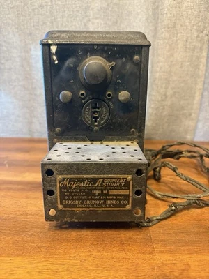老式 Majestic A 无线电电流电源 Grigsby Grunow Hinds 电池消除器 — 第 1/4 张图片