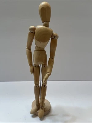 Articulating Wooden Artist Mannequin 13" Male Human Figure Posable Drawing Model - Image 1 of 4